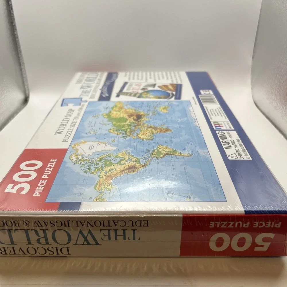 Discover The World Wonders of Learning 500 Pc Puzzle & Atlas Book Set SEALED
